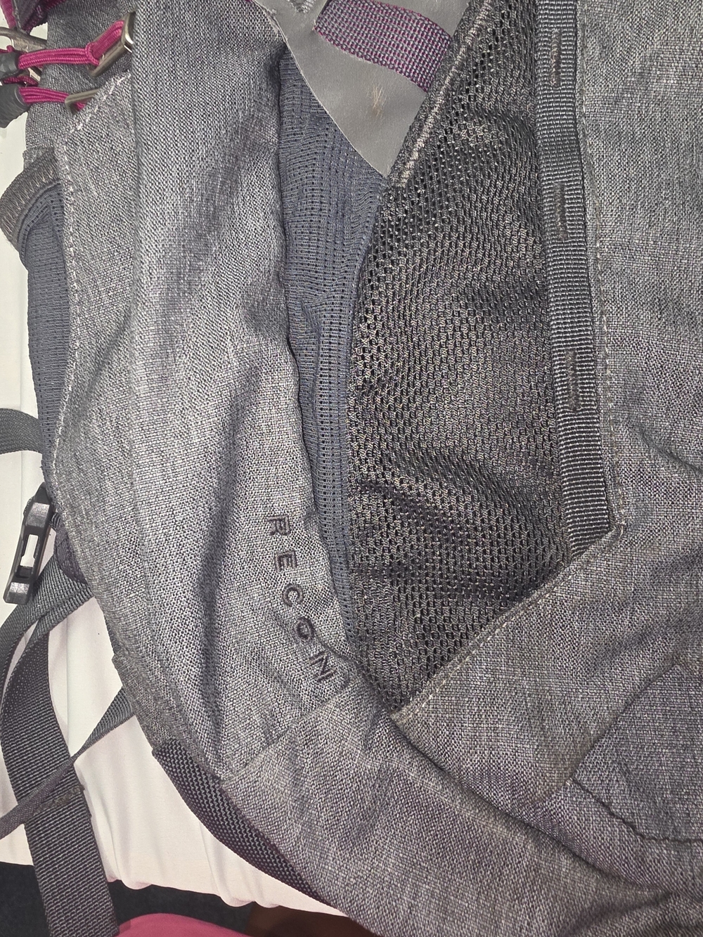 The North Face Recon Gray Backpack with Maroon Trim - Picture 15 of 16